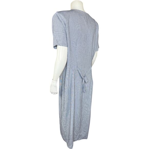 Ultra Dress New York Womens 12 Maxi Dress Navy White Houndstooth Vintage - Picture 2 of 12